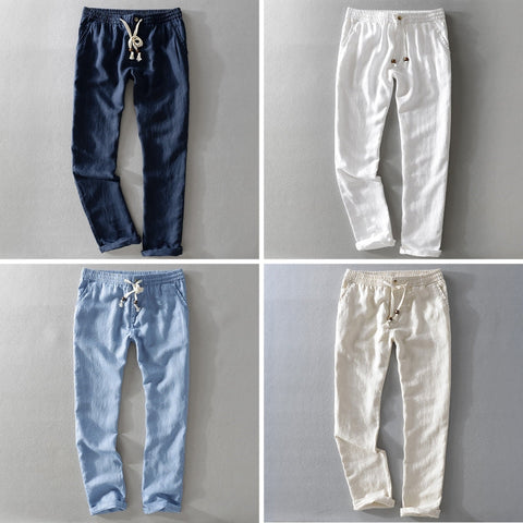 Pantalon en lin lavé homme