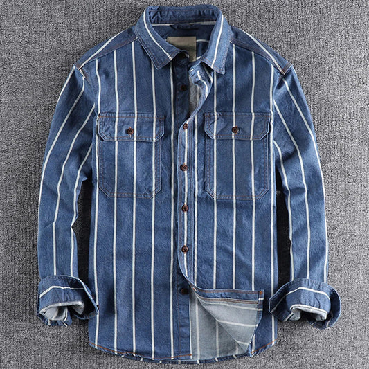 Theodore Willow Striped Denim Shirt