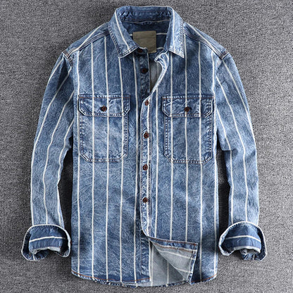 Theodore Willow Striped Denim Shirt