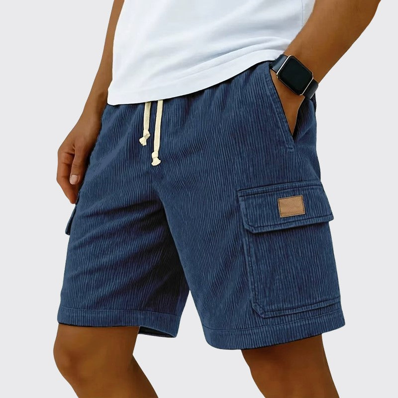 Timothy - Men's Corduroy Drawstring Cargo Linen Shorts