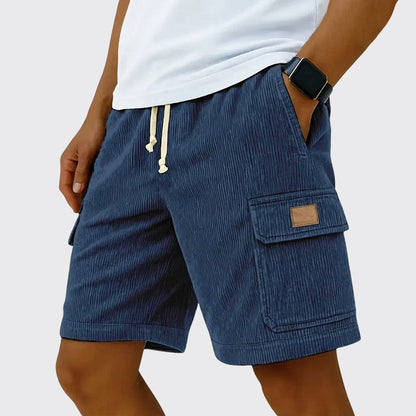 Timothy - Men's Corduroy Drawstring Cargo Linen Shorts