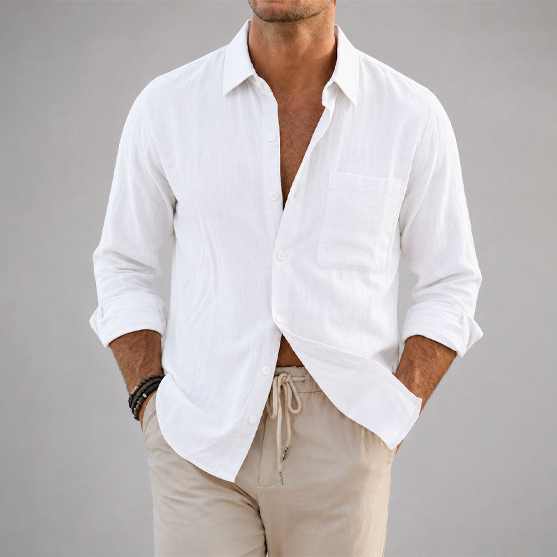 Trevor - Men's Relaxed Linen Button-Up Shirt