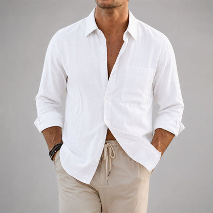 Trevor - Men's Relaxed Linen Button-Up Shirt
