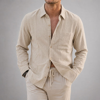 Trevor - Men's Relaxed Linen Button-Up Shirt