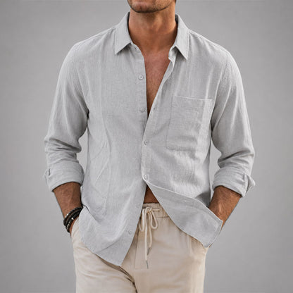 Trevor - Men's Relaxed Linen Button-Up Shirt