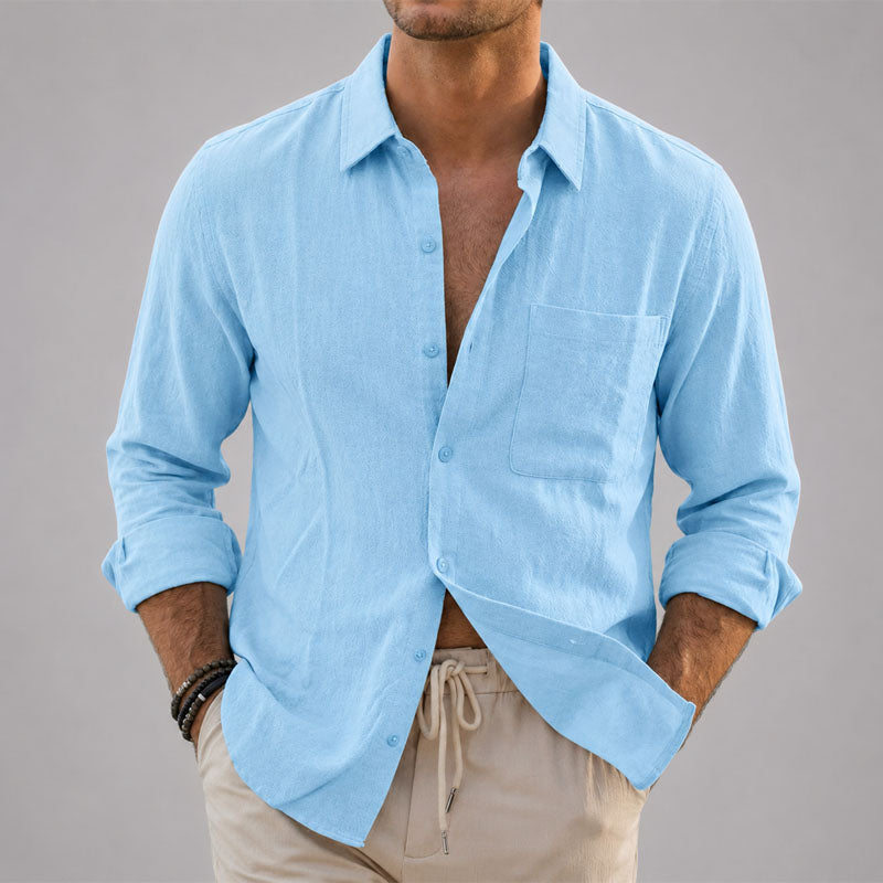 Trevor - Men's Relaxed Linen Button-Up Shirt