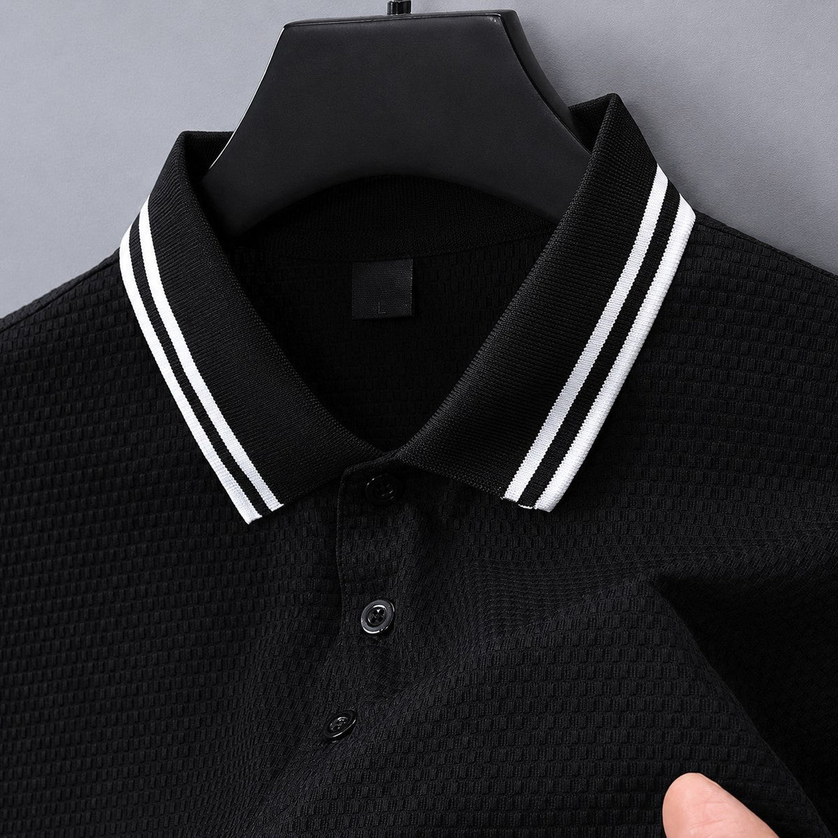 Tyler - Men's Textured Contrast Collar Polo Shirt