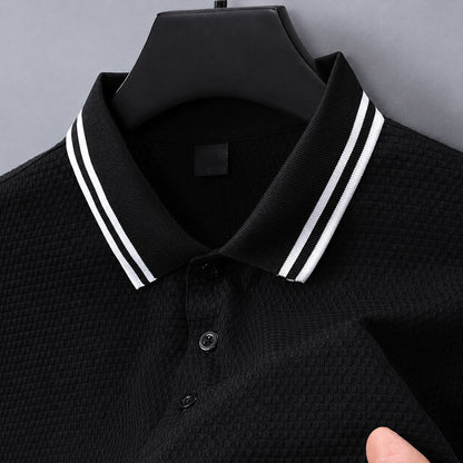 Tyler - Men's Textured Contrast Collar Polo Shirt