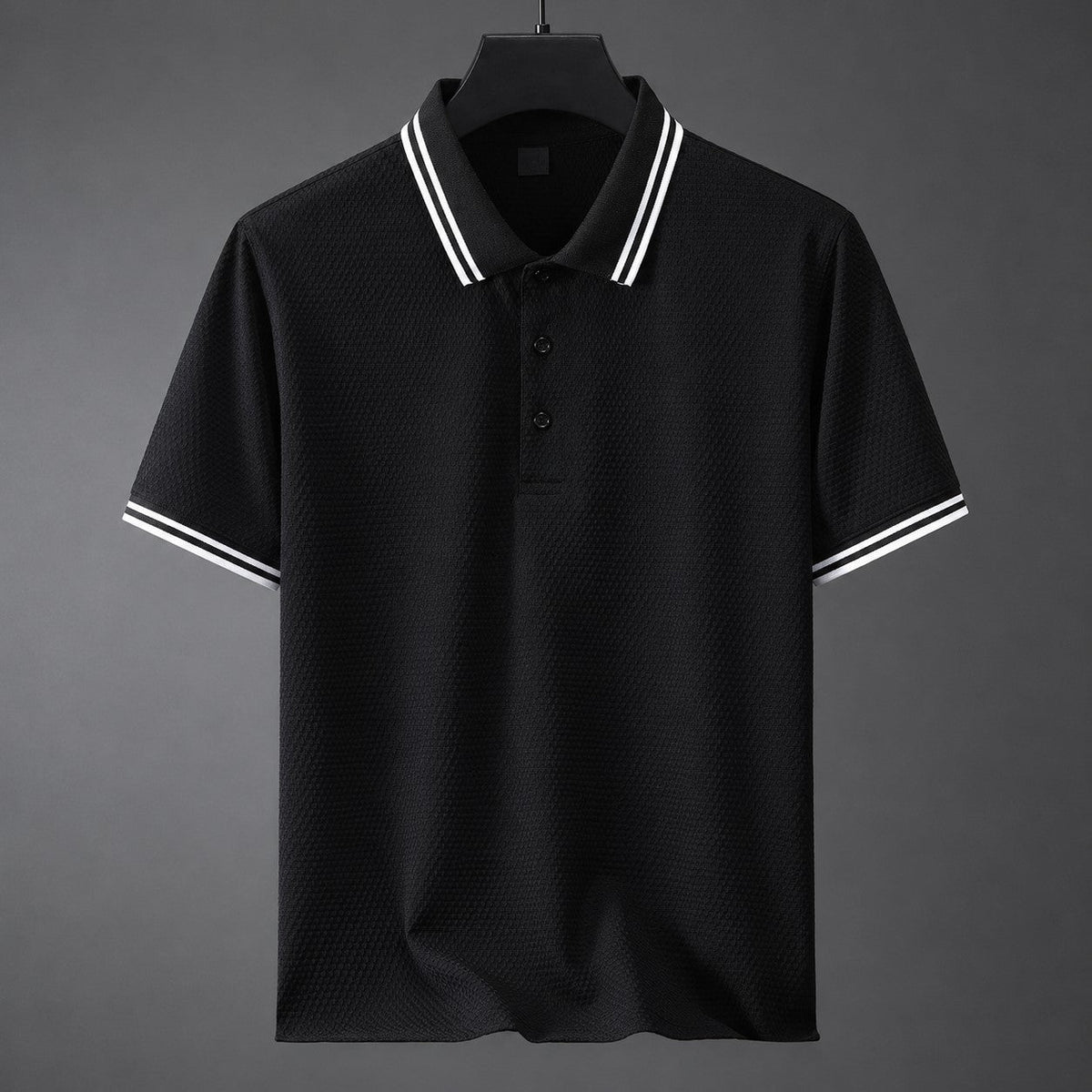 Tyler - Men's Textured Contrast Collar Polo Shirt