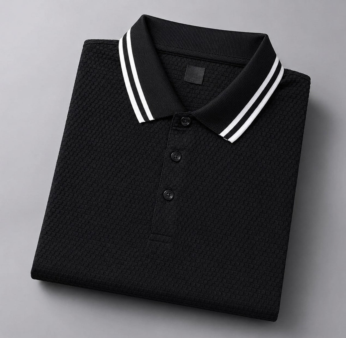 Tyler - Men's Textured Contrast Collar Polo Shirt