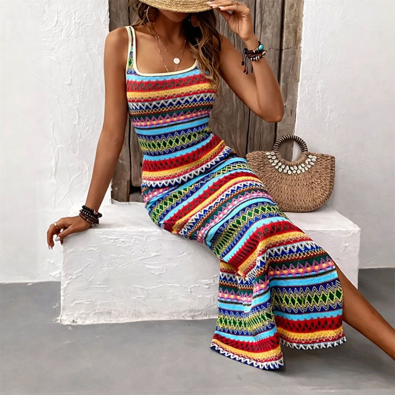 Valentina Rossi Boho Pattern Maxi Dress