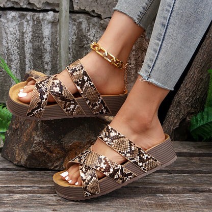 Valentina Rossi Cross-Strap Slide Sandals