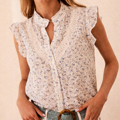 Valentina Rossi Floral Sleeveless Blouse