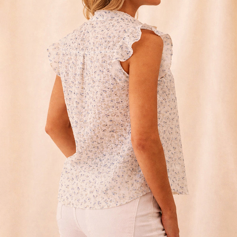 Valentina Rossi Floral Sleeveless Blouse
