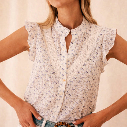 Valentina Rossi Floral Sleeveless Blouse