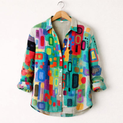Valentina Rossi Geometric Multicolor Print Shirt