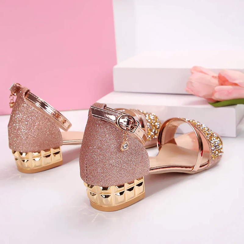 Valentina Rossi Glitter Strap Dress Sandals
