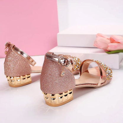 Valentina Rossi Glitter Strap Dress Sandals