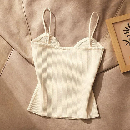 Valentina Rossi Knit Crop Top with Thin Straps