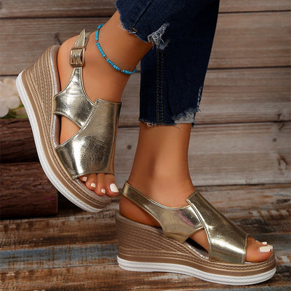 Valentina Rossi Metallic Platform Sandals