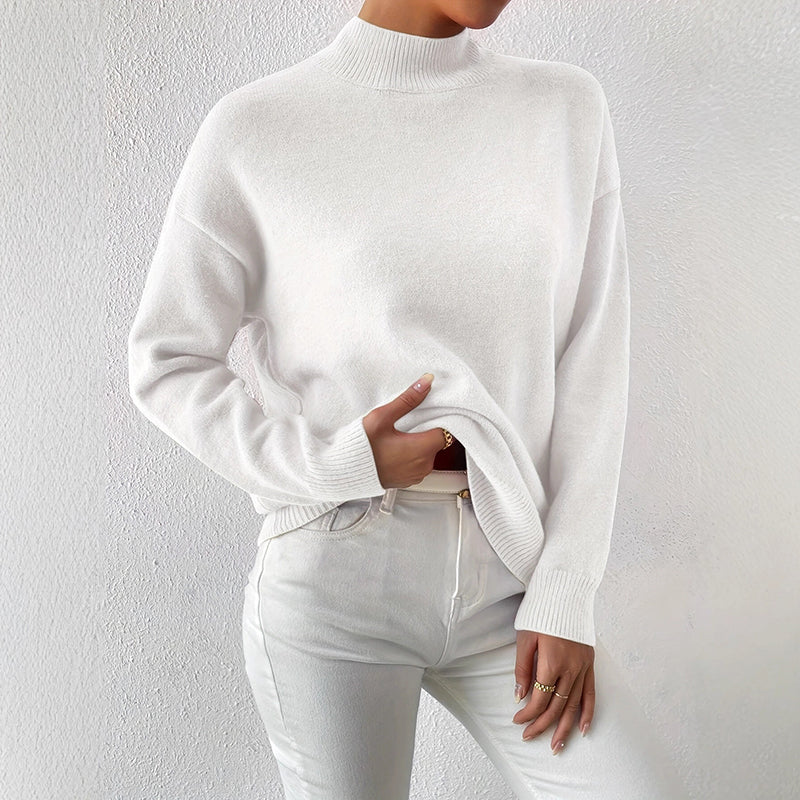 Valentina Rossi Mock Neck Knit Sweater
