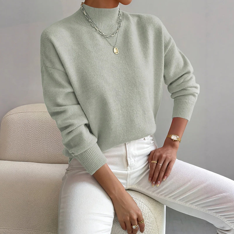 Valentina Rossi Mock Neck Knit Sweater