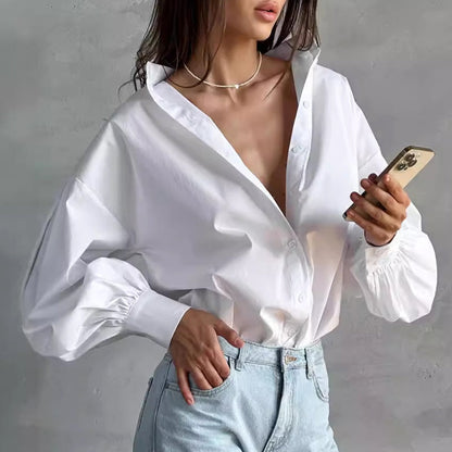 Valentina Rossi Oversized Blouse with Bishop Sleeves