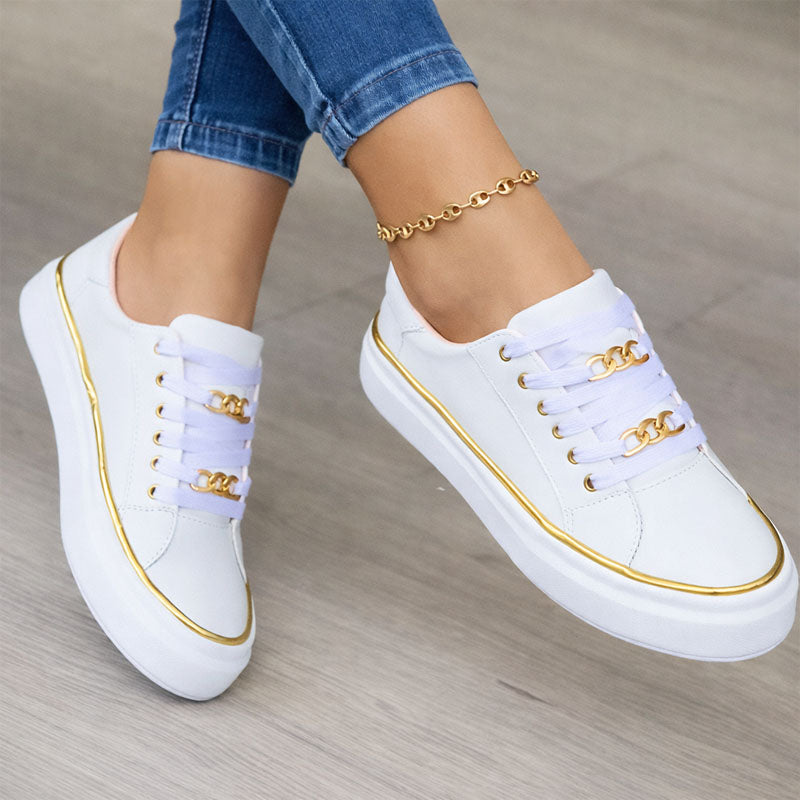 Valentina Rossi Platform Sneakers with Chain Detail