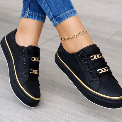 Valentina Rossi Platform Sneakers with Chain Detail
