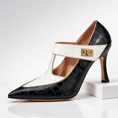 Valentina Rossi Pointed Toe T-Strap Heels