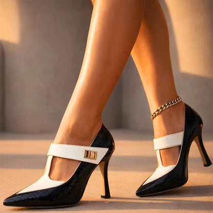 Valentina Rossi Pointed Toe T-Strap Heels