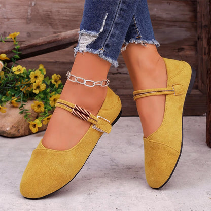 Valentina Rossi Suede Mary Jane Flats