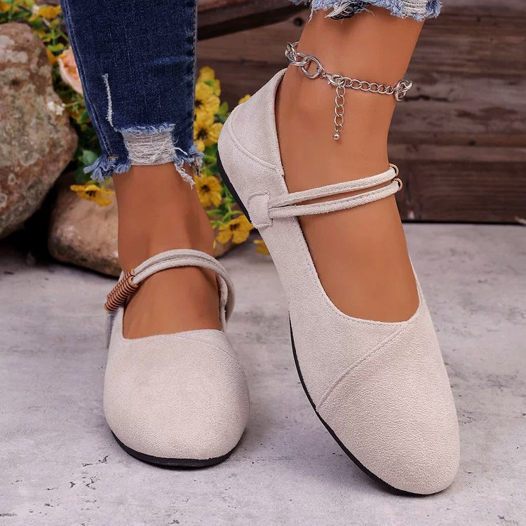 Valentina Rossi Suede Mary Jane Flats