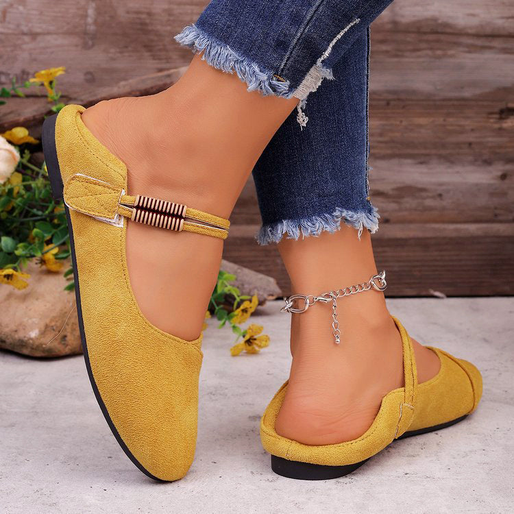 Valentina Rossi Suede Mary Jane Flats