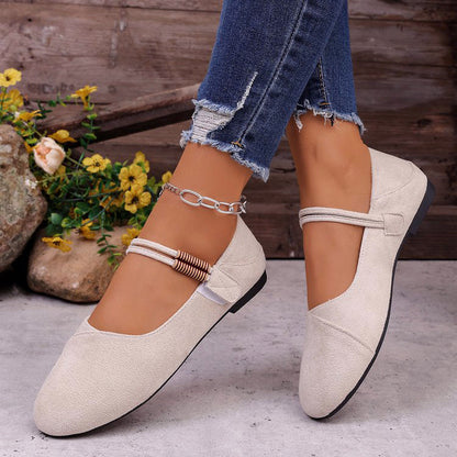 Valentina Rossi Suede Mary Jane Flats