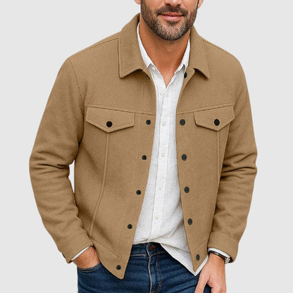 Vintage Look Button Up Faux Suede Jacket