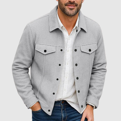 Vintage Look Button Up Faux Suede Jacket
