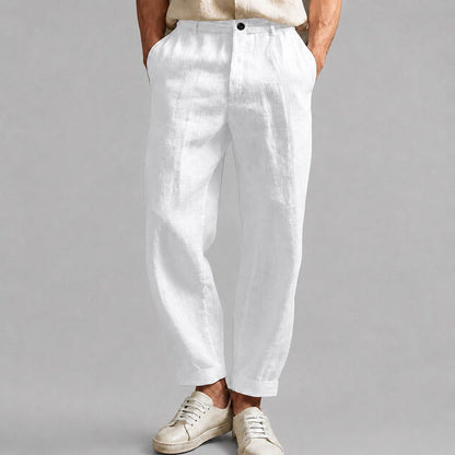 Wesley - Men's Linen Tapered Casual Trousers