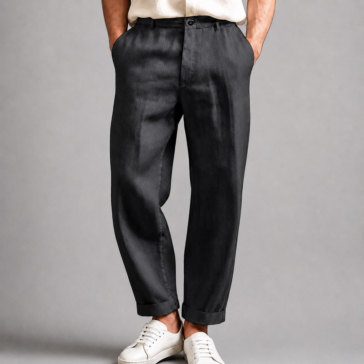 Wesley - Men's Linen Tapered Casual Trousers