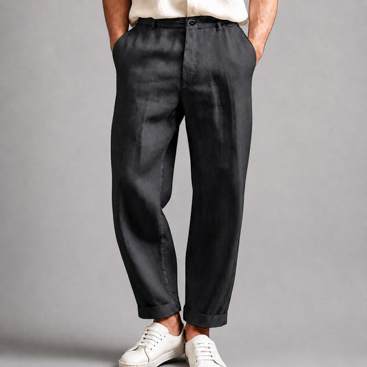 Wesley - Men's Linen Tapered Casual Trousers