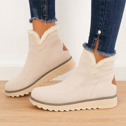 Women’s Cozy Mid-Ankle Suede Boots with Fleece Lining