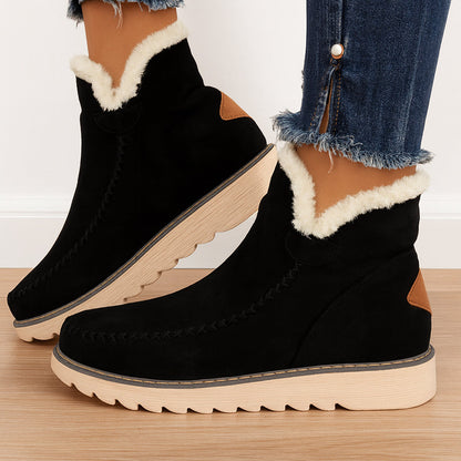 Women’s Cozy Mid-Ankle Suede Boots with Fleece Lining