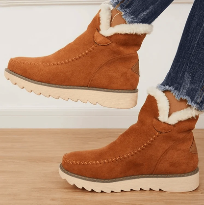 Women’s Cozy Mid-Ankle Suede Boots with Fleece Lining