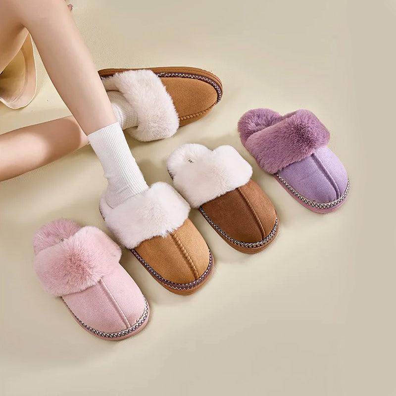 Women’s Indoor Winter Slippers with Faux-Fur Lining