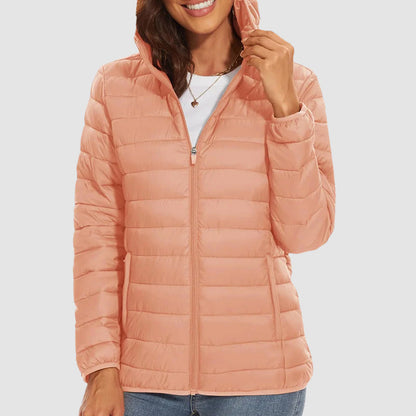 Women’s Hooded Puffer Jacket with Zip Pockets