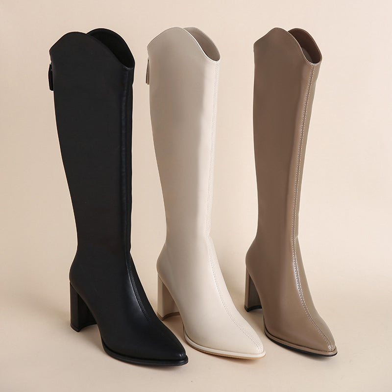 Women’s Knee-High Block-Heel Dress Boots