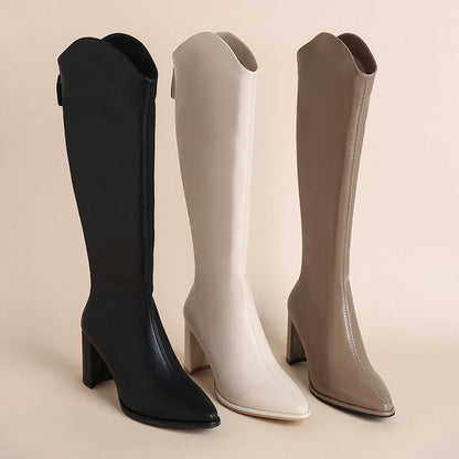 Women’s Knee-High Block-Heel Dress Boots