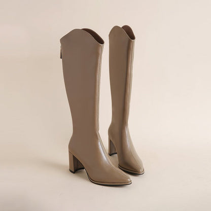 Women’s Knee-High Block-Heel Dress Boots
