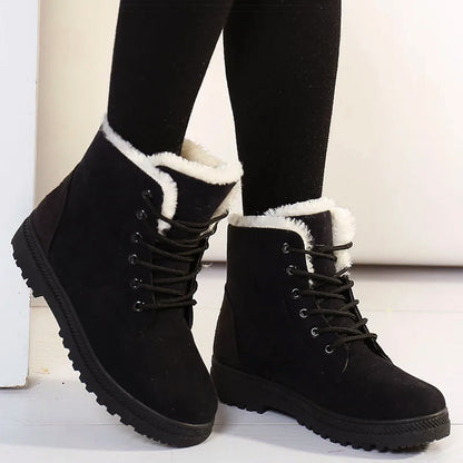Women’s Lace-Up Winter Ankle Boots with Faux-Fur Lining