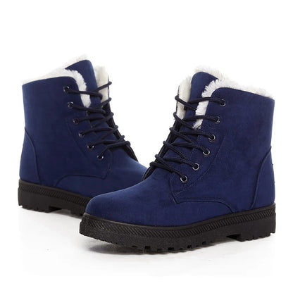Women’s Lace-Up Winter Ankle Boots with Faux-Fur Lining